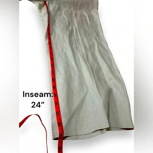 Workshop Andrea Jovine 100% Linen Wide Leg Cropped Pants | Oatmeal | Size 8 - Picture 6 of 7
